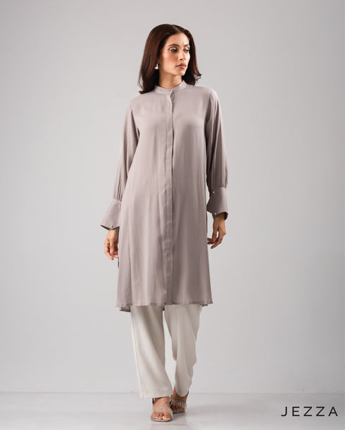 Knee Length Top With Decorative Cuff 58521